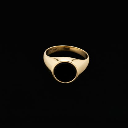 Imagen de Anillo tipo sello de oro de 14K