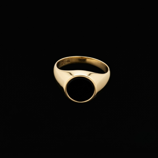 Imagen de Anillo tipo sello de oro de 14K