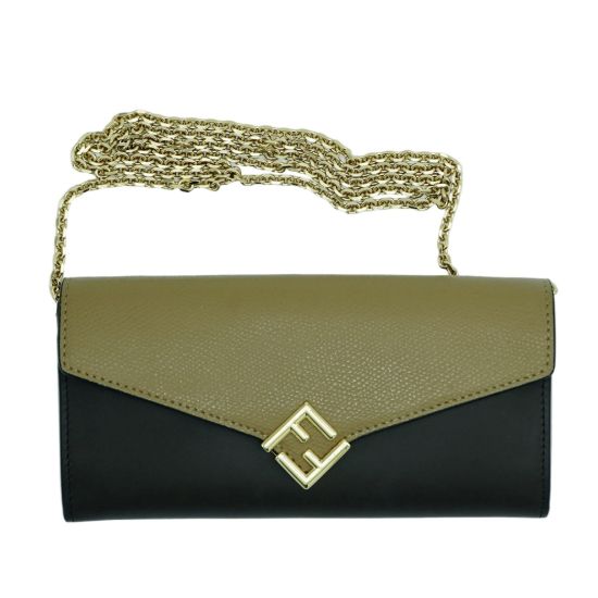Imagen de CARTERA CONTINENTAL WALLET BICOLOR FENDI FF DIAMONDS EN PIEL