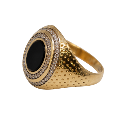 Imagen de ANILLO DE CABALLERO CON PIEDRA NEGRA